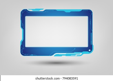 abstract tech sci fi hologram frame template design background