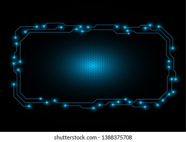 abstract tech sci hologram frame template and circuit