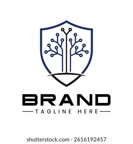 Abstract tech Shield Security Logo design