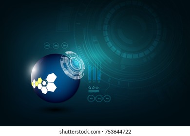 abstract tech sphere digital circuit pattern innovate concept background