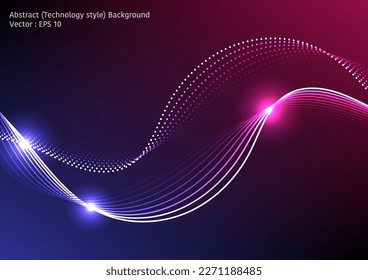 Abstract tech theme style, groups of lines for communication and network theme, with light