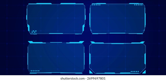 Abstrato Tech UI Display Vetor Composição Set Banner Vetor