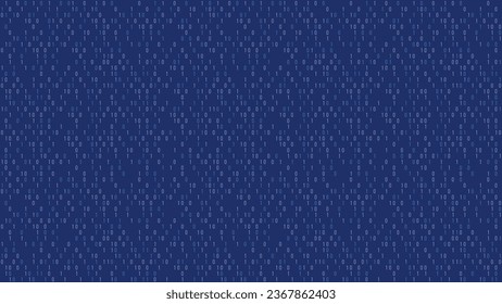 Abstract tech vector background. Binary code stream seamless vector pattern. Computer code seamless blue texture.