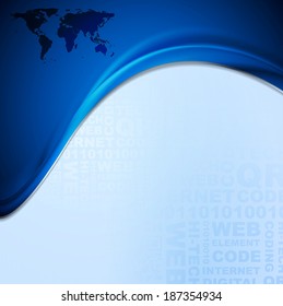 Abstract tech vector waves background