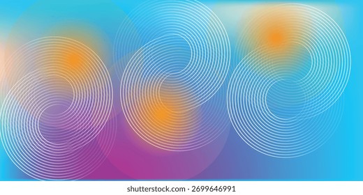Abstract tech  Vibrant gradient abstract background with circular patterns and big data 