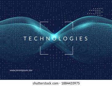 Abstract tech visuals. Digital technology background. Artificial intelligence, deep learning and big data concept for networking template. Vector abstract tech visuals backdrop.