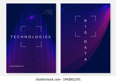 Abstract tech visuals. Digital technology background. Artificial intelligence, deep learning and big data concept for interface template. Fractal abstract tech visuals backdrop.