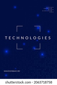 Abstract tech visuals. Digital technology background. Artificial intelligence, deep learning and big data concept for industry template. Fractal abstract tech visuals backdrop.
