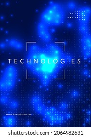 Abstract tech visuals. Digital technology background. Artificial intelligence, deep learning and big data concept for network template. Colorful abstract tech visuals backdrop.