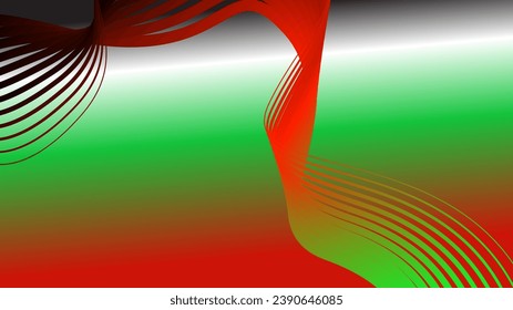 abstract tech wavy lines gradient background black red white green 