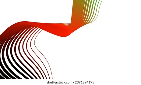 abstract tech wavy lines gradient background black red white green 