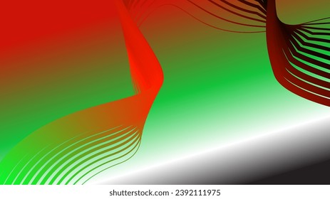 abstract tech wavy lines gradient background black red white green 