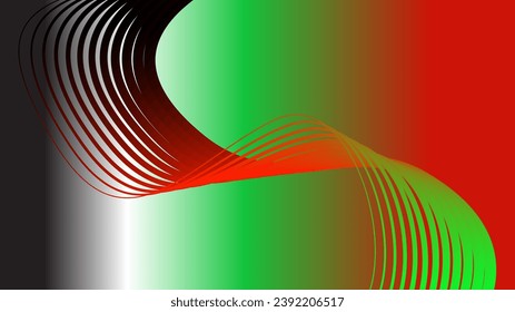 abstract tech wavy lines gradient background black red white green 