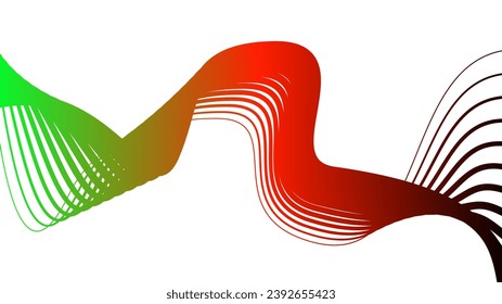 abstract tech wavy lines gradient background black red white green 