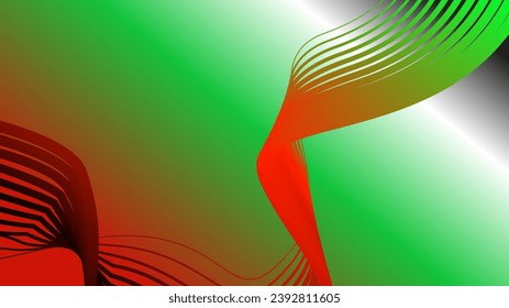 abstract tech wavy lines gradient background black red white green 