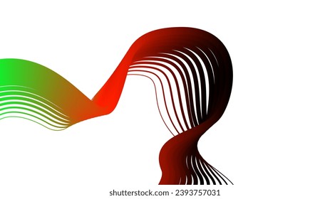 abstract tech wavy lines gradient background black red white green 