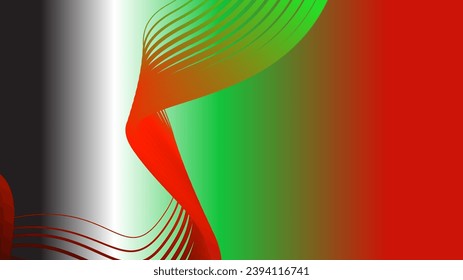 abstract tech wavy lines gradient background black red white green 
