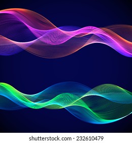 abstract tech wavy vector banner set. vector background. silk. smoke. jet 