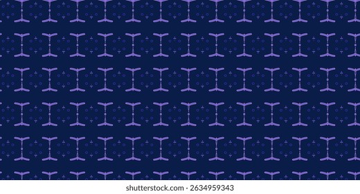 Abstract Tech-Inspired Seamless Pattern in Purple and Blue