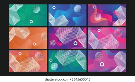 Abstract tech-inspired shapes with wavy grid lines and glowing color gradients create a vibrant and futuristic composition.