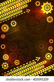 Abstract technical background. Future, gear, wheel, metal. Vector illustration.