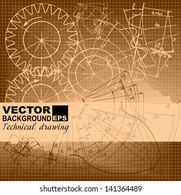 Abstract  technical background, gear . Vector