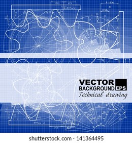 Abstract  technical background, gear . Vector