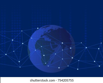 Abstract technical background. Geometric grid of communications and networks.