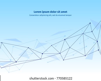 Abstract technical background. Geometric grid of communications and networks.