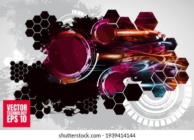 Abstract technical background, Hi-tech communication concept