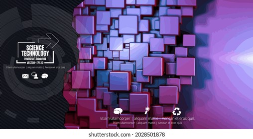 Abstract technical background, Hi-tech communication concept, vector illustration 