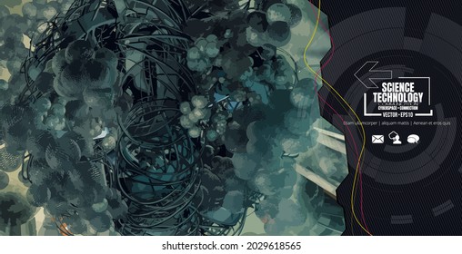 Abstract technical background, Hi-tech communication concept, vector illustration 