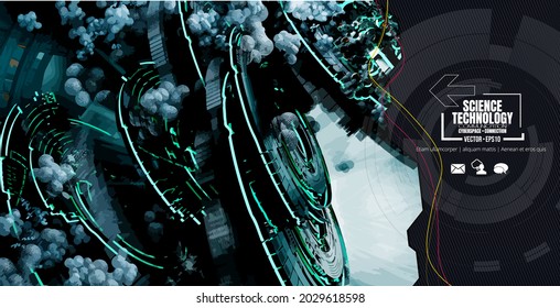 Abstract technical background, Hi-tech communication concept, vector illustration 