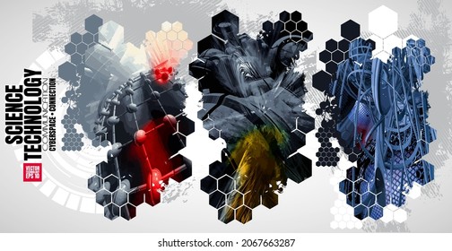 Abstract technical background, Hi-tech communication concept, vector illustration 