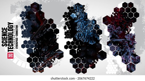 Abstract technical background, Hi-tech communication concept, vector illustration 