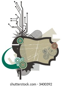 Abstract technical background series with circuit details. Check my portfolio for much more of this series as well as thousands of other great vector items.