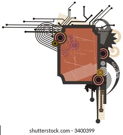 Abstract technical background series with circuit details. Check my portfolio for much more of this series as well as thousands of other great vector items.