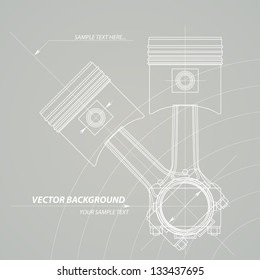 Abstract technical background. Vector pistons