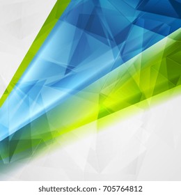 Abstract technical bright polygonal background. Vector futuristic design