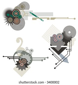Abstract technical design elements with circuit details. Check my portfolio for much more of this series as well as thousands of other great vector items.
