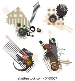 Abstract technical design elements with circuit details. Check my portfolio for much more of this series as well as thousands of other great vector items.