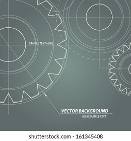 Abstract technical drawing. Vectors gears