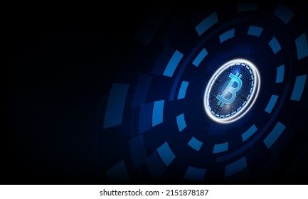 Resumen Gráfica técnica de Bitcoin en el fondo futurista de tecnología Light out Hitech concepto de innovación fondo, diseño vectorial