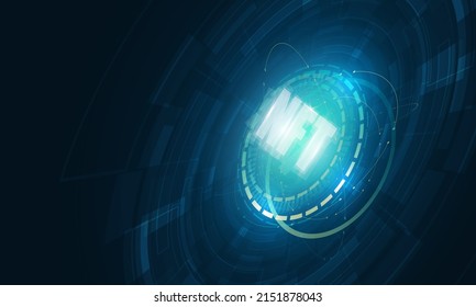 Abstract Technical graph of NFT Bitcoin in futuristic Light out technology background Hitech communication concept innovation background,  vector design