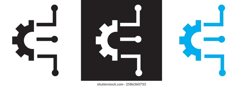Abstract technical icon.  isolated on white and black background. Vector illustration. EPS 10