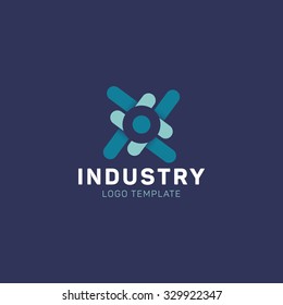 Abstract technical logo. Industry logo. Molecular logo