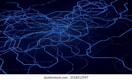 Abstract techno background. 3d technological composition. Information technology concept. Digital cyberspace with particles. 3d vector illustration.
