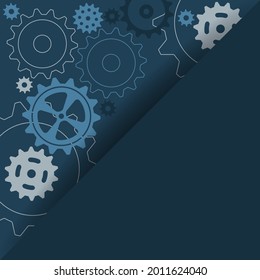 Resumen del fondo técnico con ruedas de engranajes de color. Ilustración vectorial del mecanismo de engranajes.