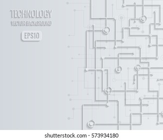 Abstract Techno Background, Digital Connection Structure With Connecting Lines And Dots. Modern Conceptual Technology Vector Illustration, Eps10. Contains Clipping Mask.