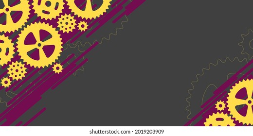 Abstract techno background with  gear wheels. Vector illustration of gear mechanism.
